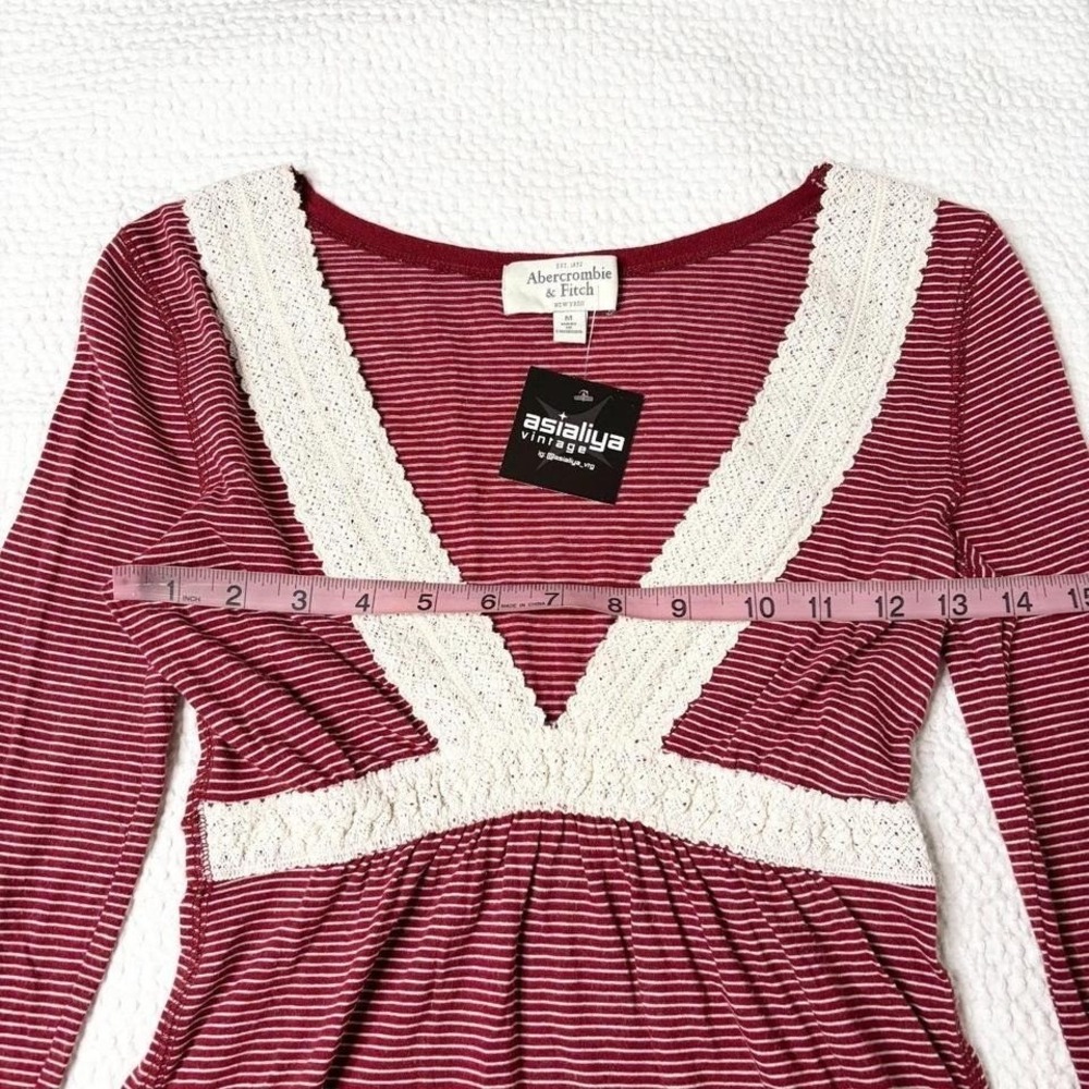 Abercrombie & Fitch RARE stripe babydoll top - Picture 6 of 7